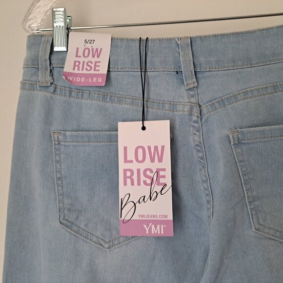 YMI Low Rise Juniors Jeans Wide-Leg Size 5/27 Light Blue Color NWT - Picture 6 of 11